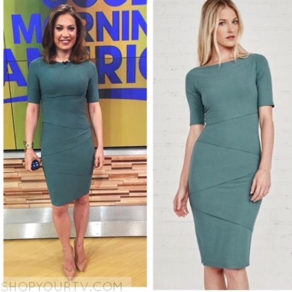 BAILEY 44 Labyrinth Ribbed Bodycon Dress Teal S - Picture 2 of 9